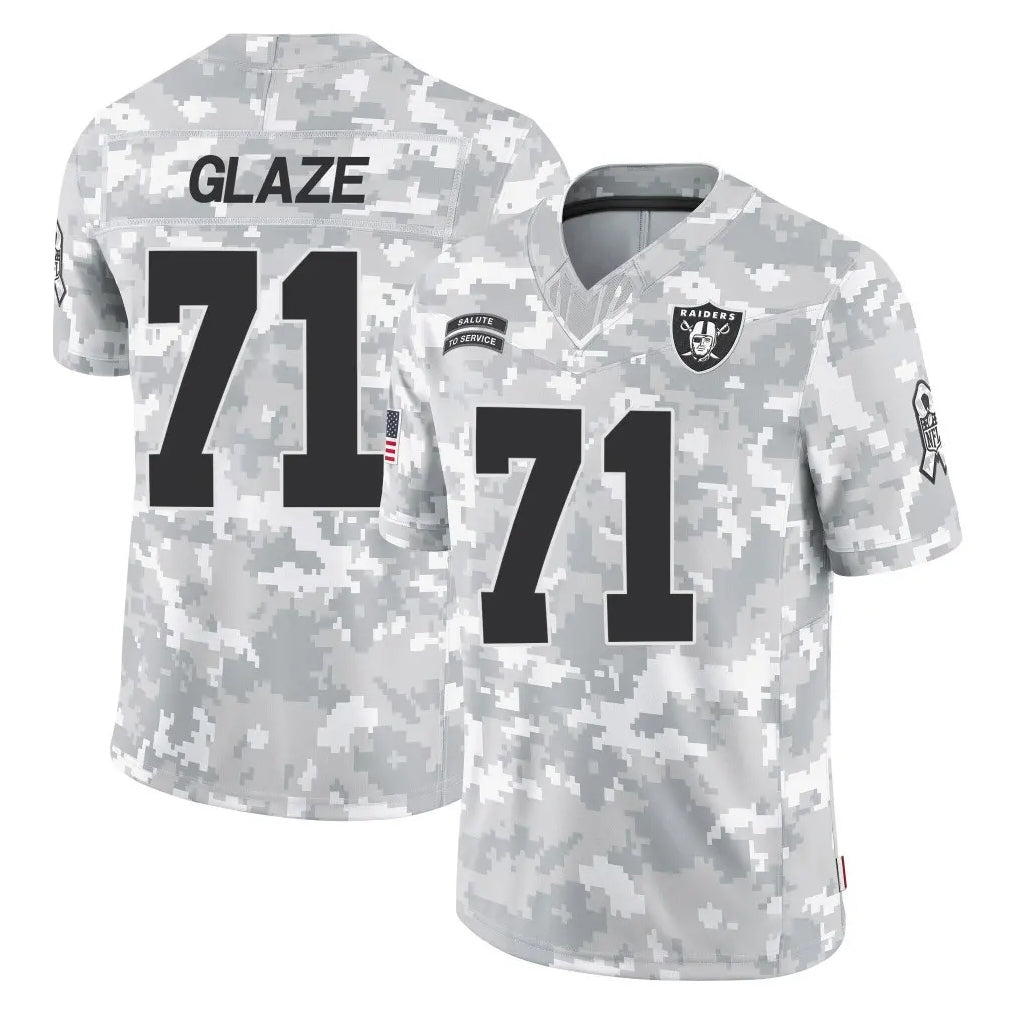 CAdoa LV.Raiders #71 DJ Glaze Player Arctic Camo Salute To Service Limited Game Stitched Jerseys
