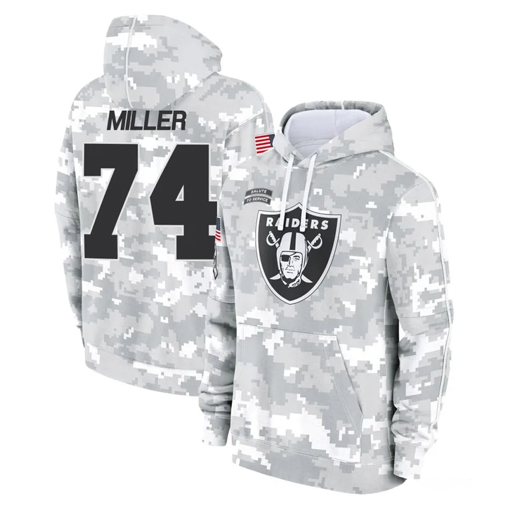 CAdoa LV.Raiders #74 Kolton Miller Player Arctic Camo Salute to Service Hoodies Limited Game Stitched Jerseys
