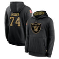 CAdoa LV.Raiders #74 Kolton Miller Player Black Salute to Service Hoodies Limited Game Stitched Jerseys