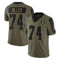 CAdoa LV.Raiders #74 Kolton Miller Player Olive Salute To Service Limited Game Stitched Jerseys