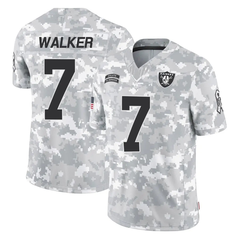 CAdoa LV.Raiders #7 Quay Walker Player Arctic Camo Salute To Service Limited Game Stitched Jerseys
