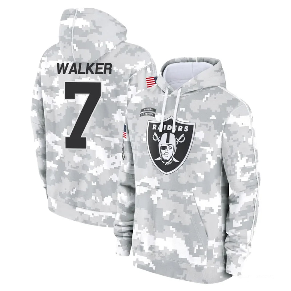 CAdoa LV.Raiders #7 Quay Walker Player Arctic Camo Salute to Service Hoodies Limited Game Stitched Jerseys
