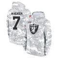 CAdoa LV.Raiders #7 Quay Walker Player Arctic Camo Salute to Service Hoodies Limited Game Stitched Jerseys