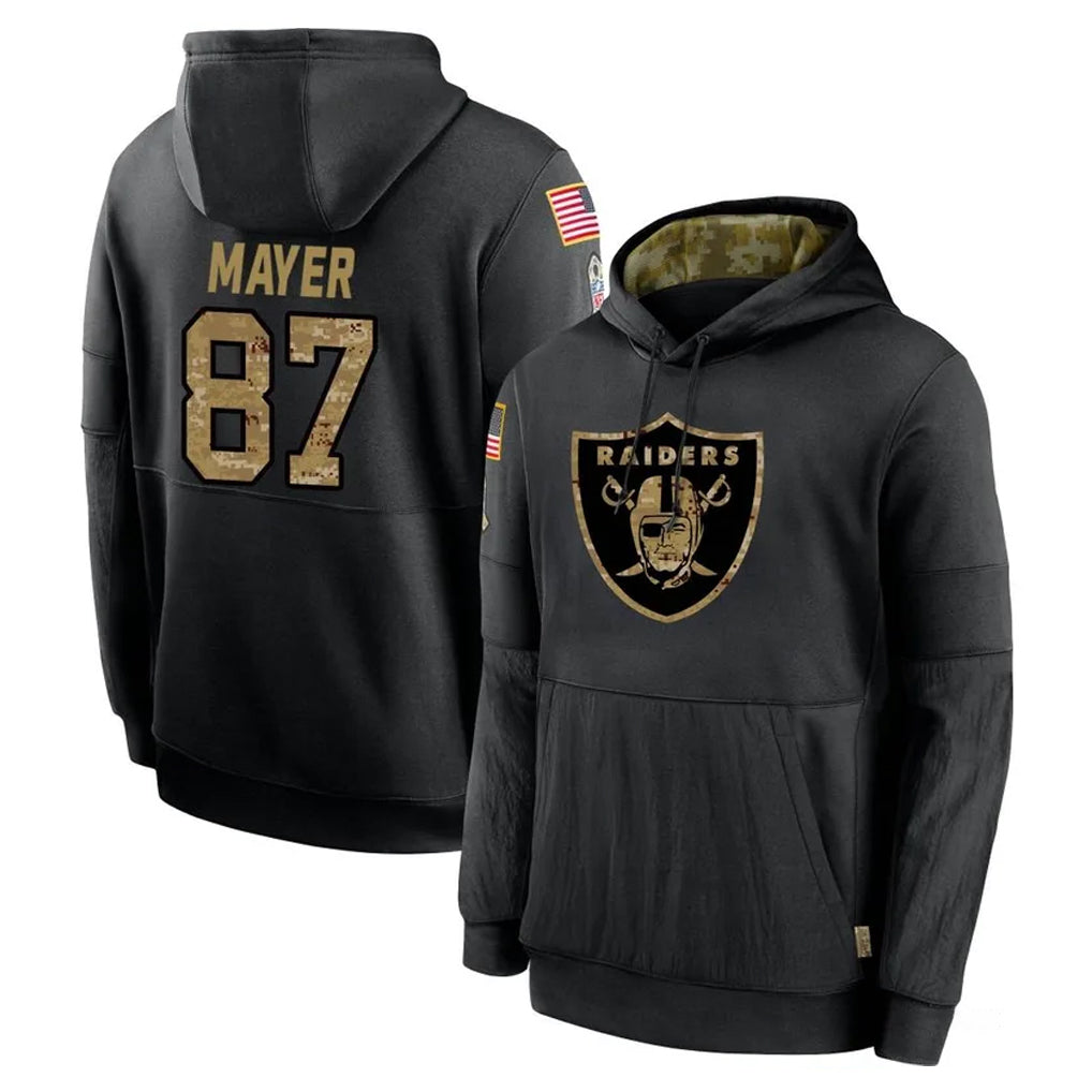 CAdoa LV.Raiders #87 Michael Mayer Player Black Salute to Service Hoodies Limited Game Stitched Jerseys
