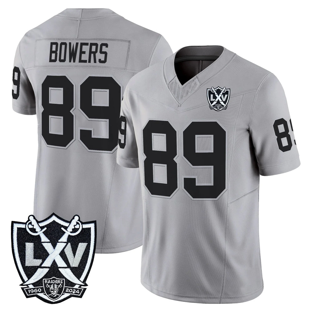 CAdoa LV.Raiders #89 Brock Bowers Player Gray 2026 Vapor Limited Home Game Stitched Jerseys