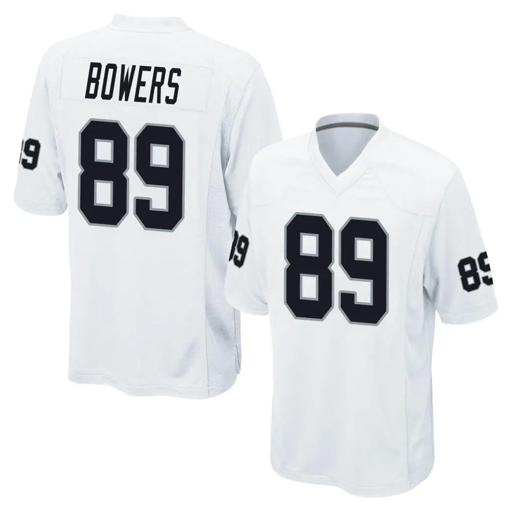 CAdoa LV.Raiders #89 Brock Bowers Player White Home Game Stitched Jerseys