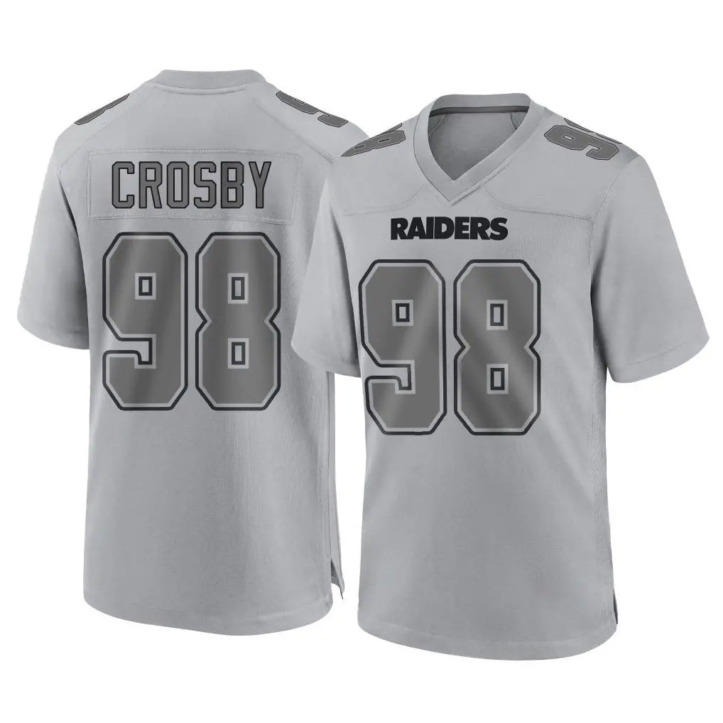 CAdoa LV.Raiders #98 Maxx Crosby Player Gray Atmosphere Fashion Limited Game Stitched Jerseys