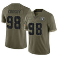CAdoa LV.Raiders #98 Maxx Crosby Player Olive Salute To Service Limited Stitched Jerseys