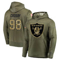 CAdoa LV.Raiders #98 Maxx Crosby Player Olive Salute to Service Pullover Hoodies Home Game Stitched Jerseys