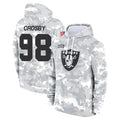 CAdoa LV.Raiders #98 Maxx Crosby Player Salute to Service Hoodies Stitched Jerseys