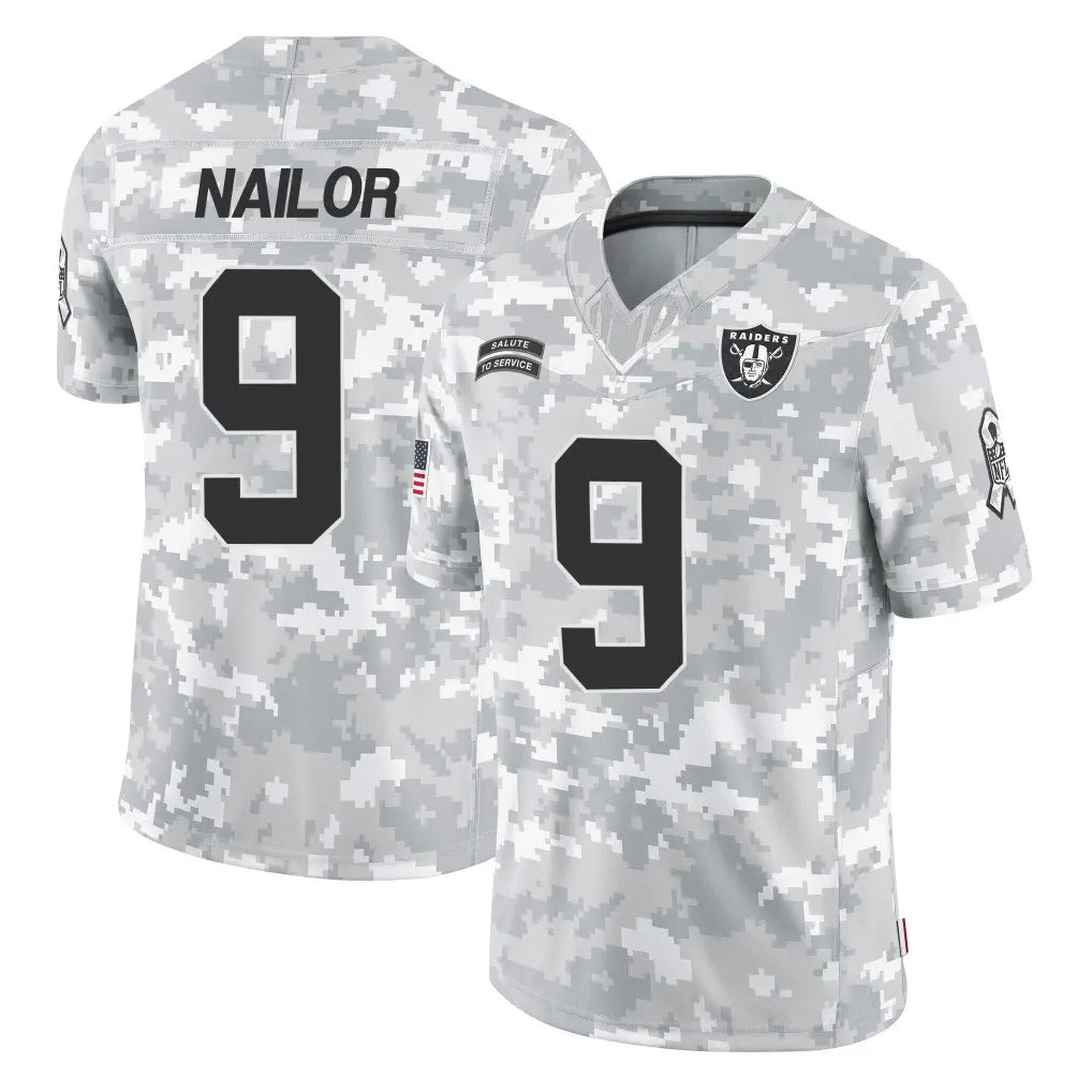 CAdoa LV.Raiders #9 Jalen Nailor Player Arctic Camo Salute To Service Limited Game Stitched Jerseys
