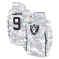 CAdoa LV.Raiders #9 Jalen Nailor Player Arctic Camo Salute to Service Hoodies Limited Game Stitched Jerseys