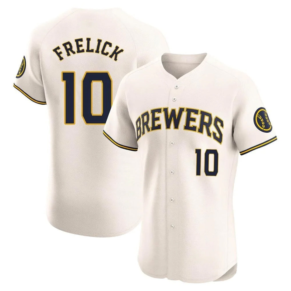 CAdoa M.Brewers #10 Sal Frelick Player Cream Home Limited Elite Stitched Jerseys