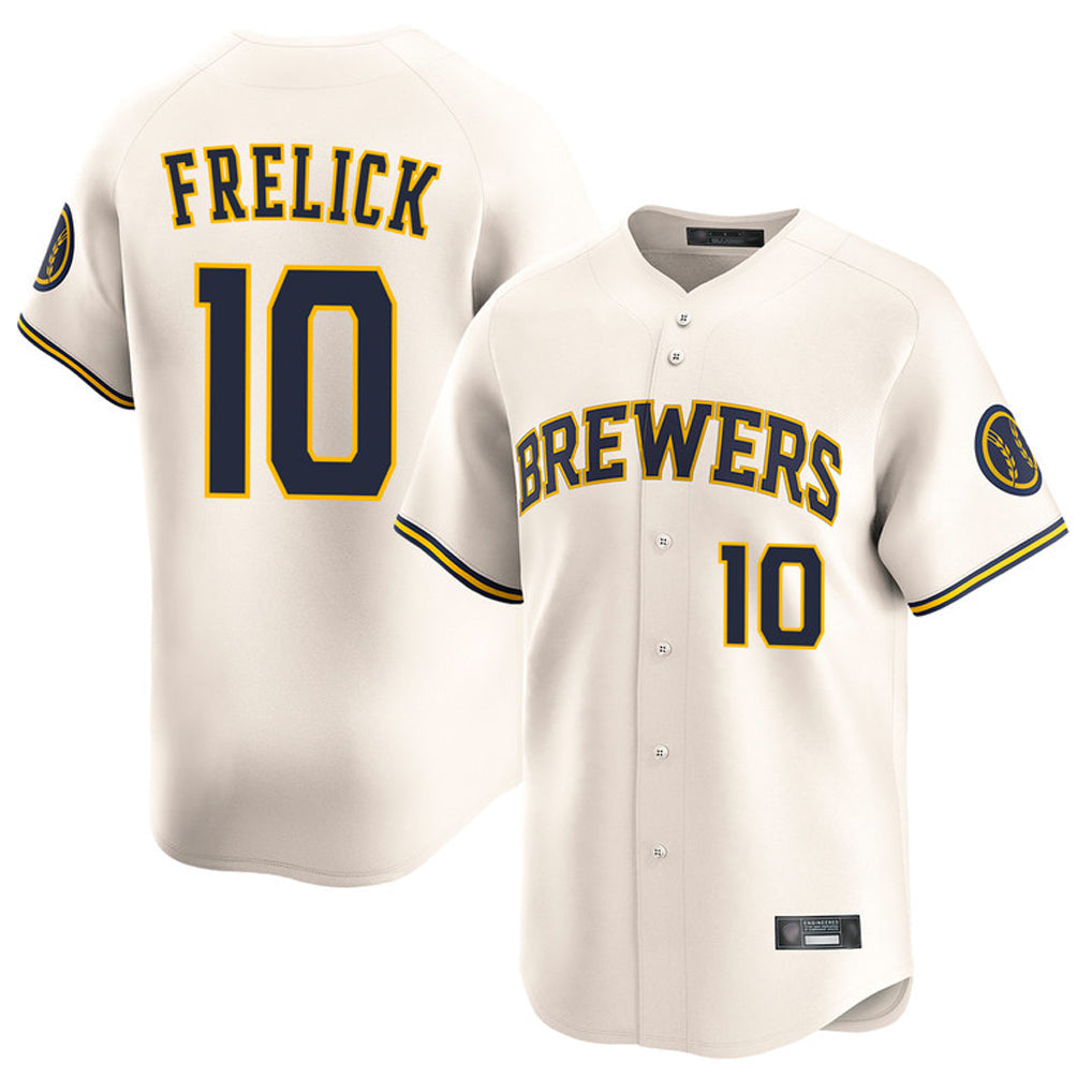 CAdoa M.Brewers #10 Sal Frelick Player Cream Home Limited Game Stitched Jerseys