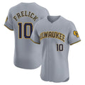 CAdoa M.Brewers #10 Sal Frelick Player Gray Home Limited Elite Stitched Jerseys
