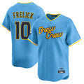 CAdoa M.Brewers #10 Sal Frelick Player Light Blue Road Stadium Game Stitched Jerseys