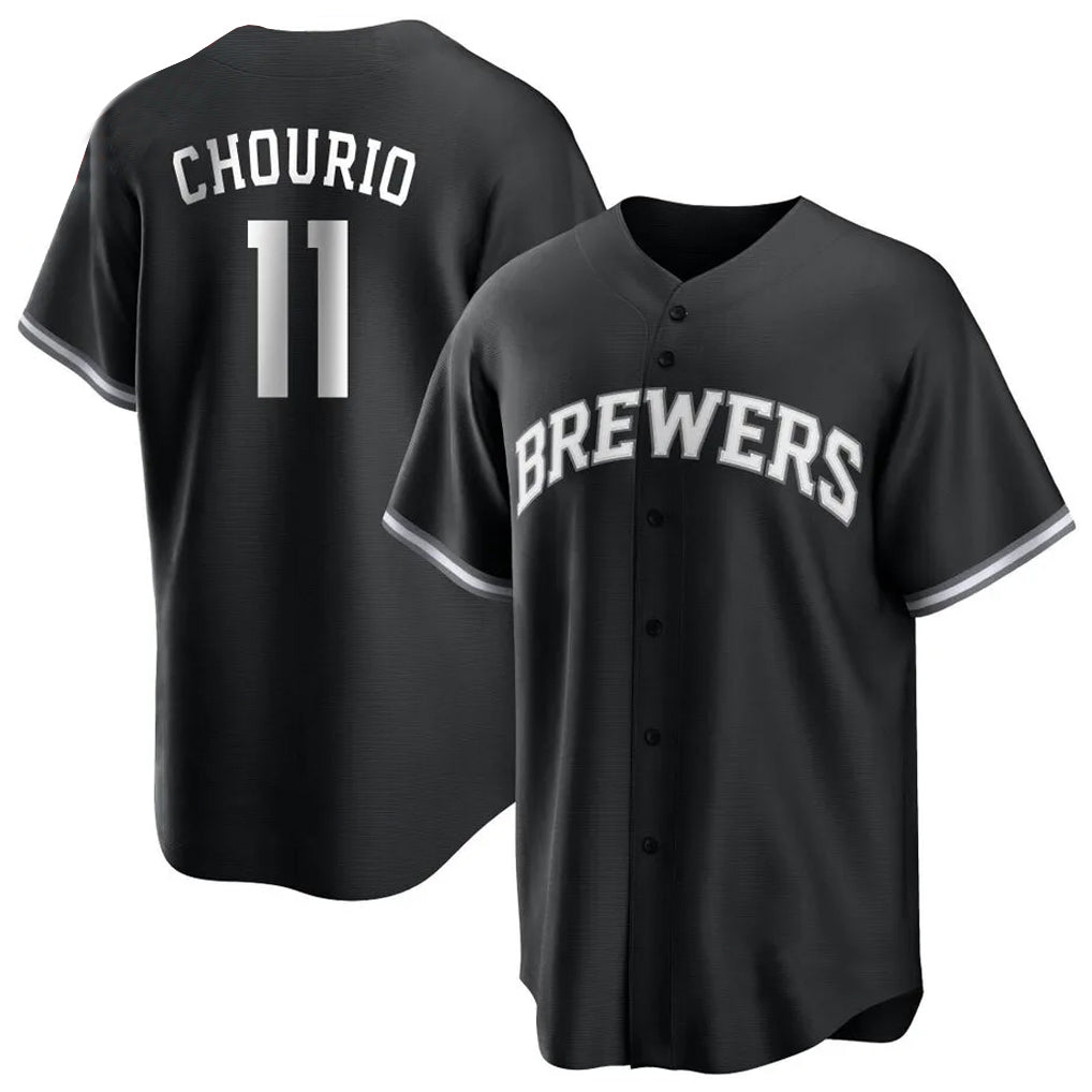 CAdoa M.Brewers #11 Jackson Chourio Player Black Game Home Stitched Jerseys