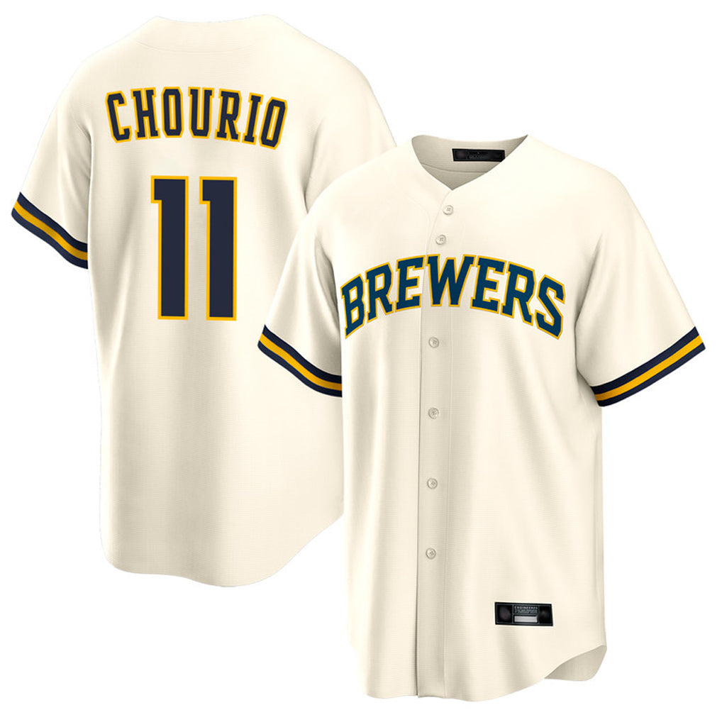 CAdoa M.Brewers #11 Jackson Chourio Player Cream Home Game Stitched Jerseys