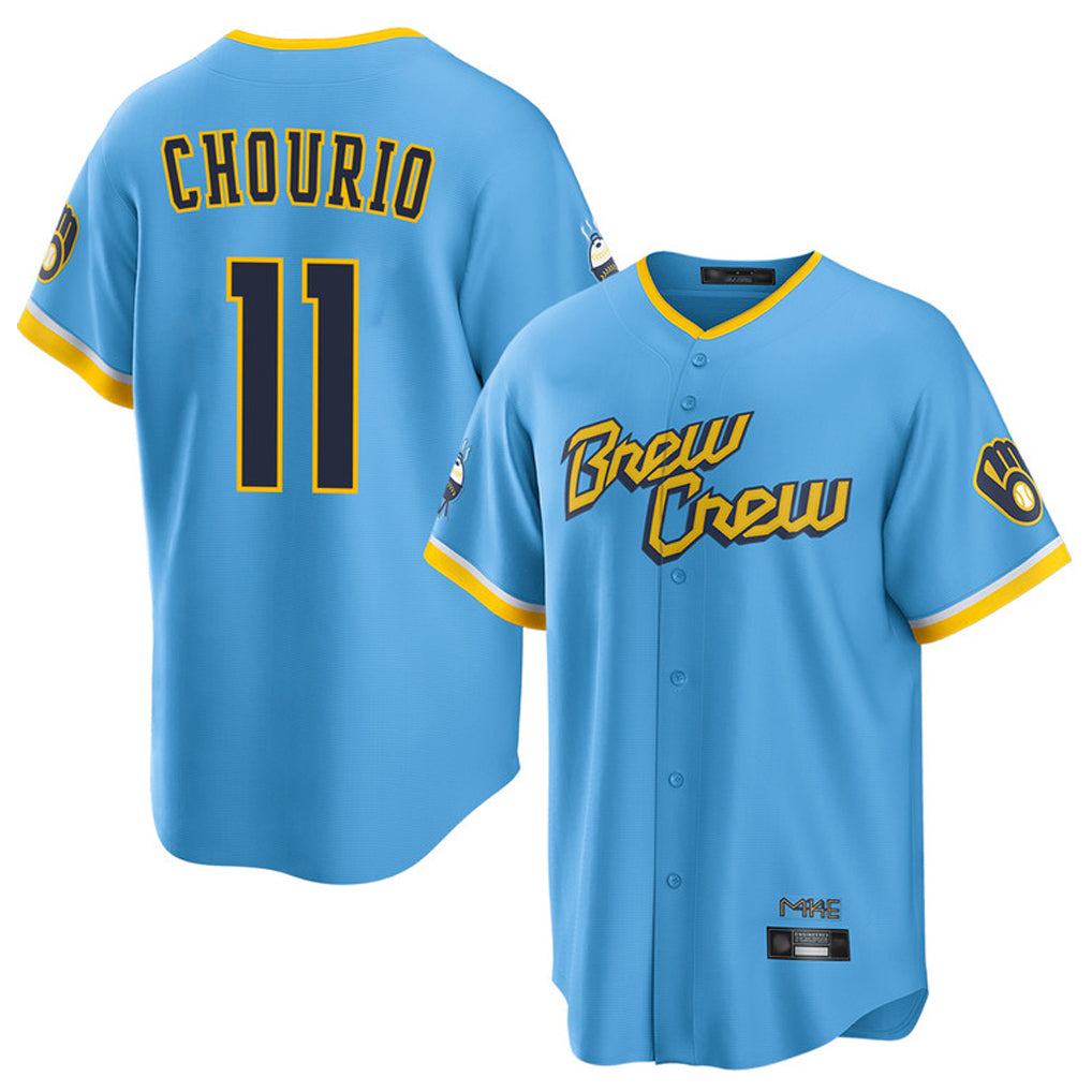 CAdoa M.Brewers #11 Jackson Chourio Player Light Blue City Connect Home Game Stitched Jerseys
