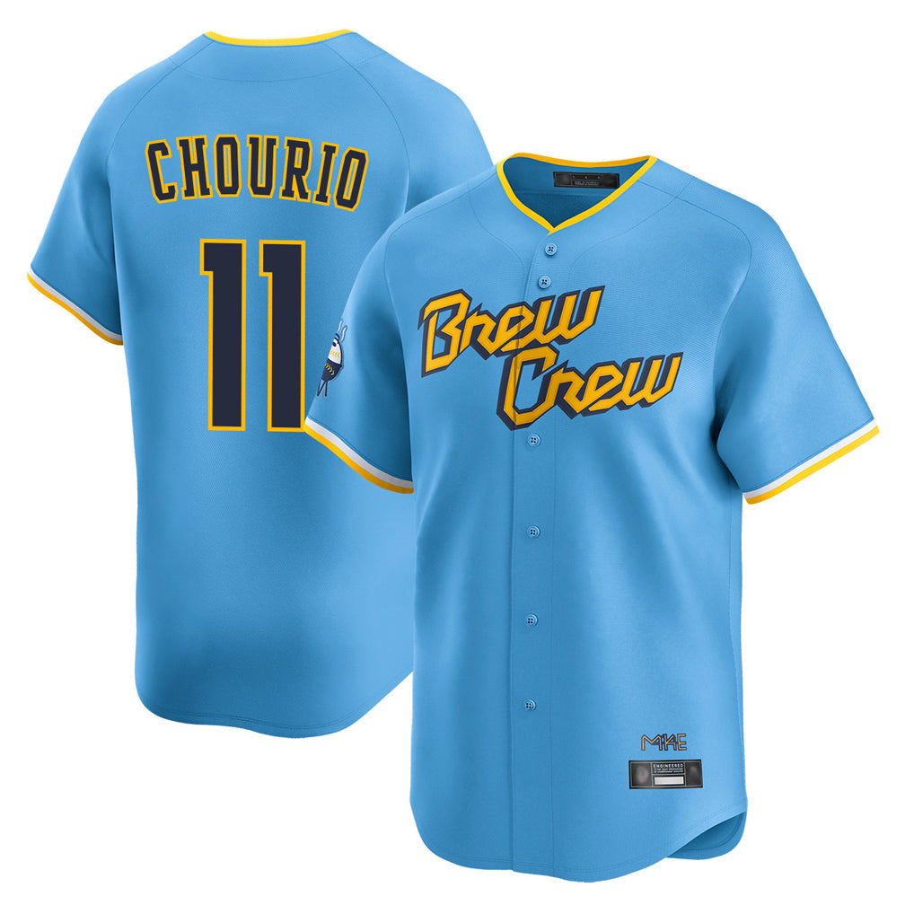 CAdoa M.Brewers #11 Jackson Chourio Player Light Blue City Connect Home Limited Stitched Jerseys