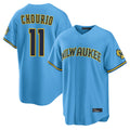 CAdoa M.Brewers #11 Jackson Chourio Player Light Blue Road Stadium Game Stitched Jerseys