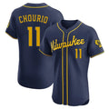 CAdoa M.Brewers #11 Jackson Chourio Player Navy Home Limited Elite Stitched Jerseys