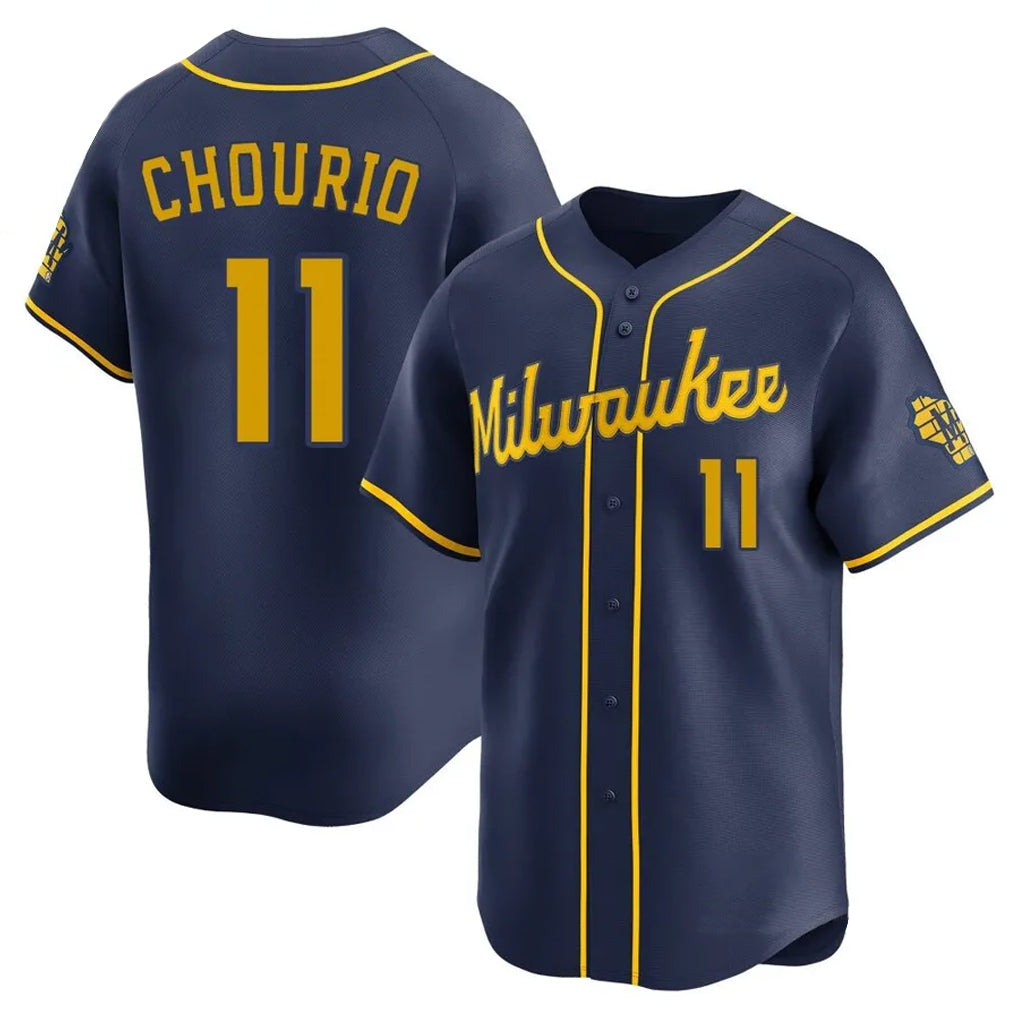 CAdoa M.Brewers #11 Jackson Chourio Player Navy Home Limited Stitched Jerseys