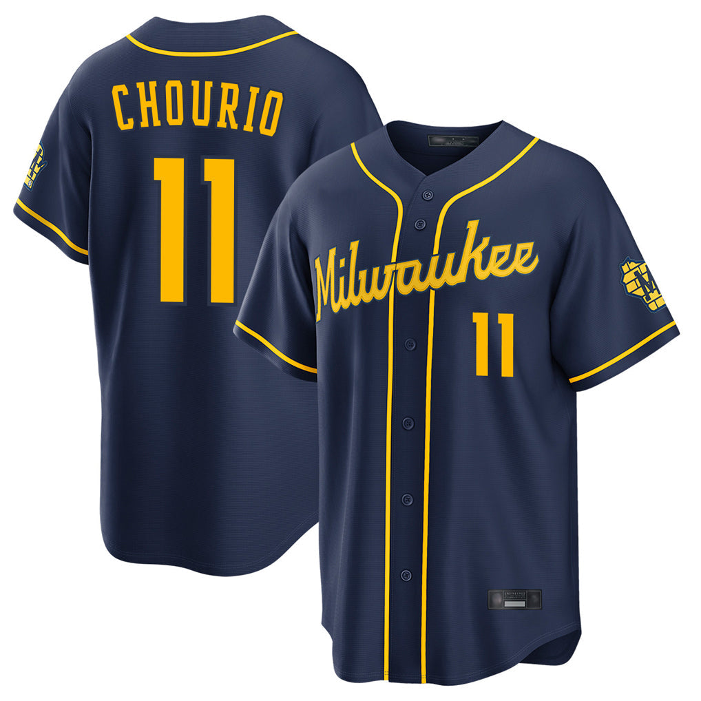 CAdoa M.Brewers #11 Jackson Chourio Player Navy Home Stadium Game Stitched Jerseys