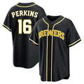 CAdoa M.Brewers #16 Blake Perkins Player Black Fashion Out Home Game Stitched Jerseys
