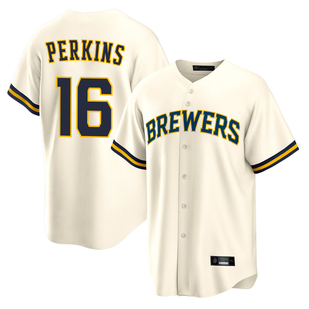 CAdoa M.Brewers #16 Blake Perkins Player Cream Home Game Stitched Jerseys