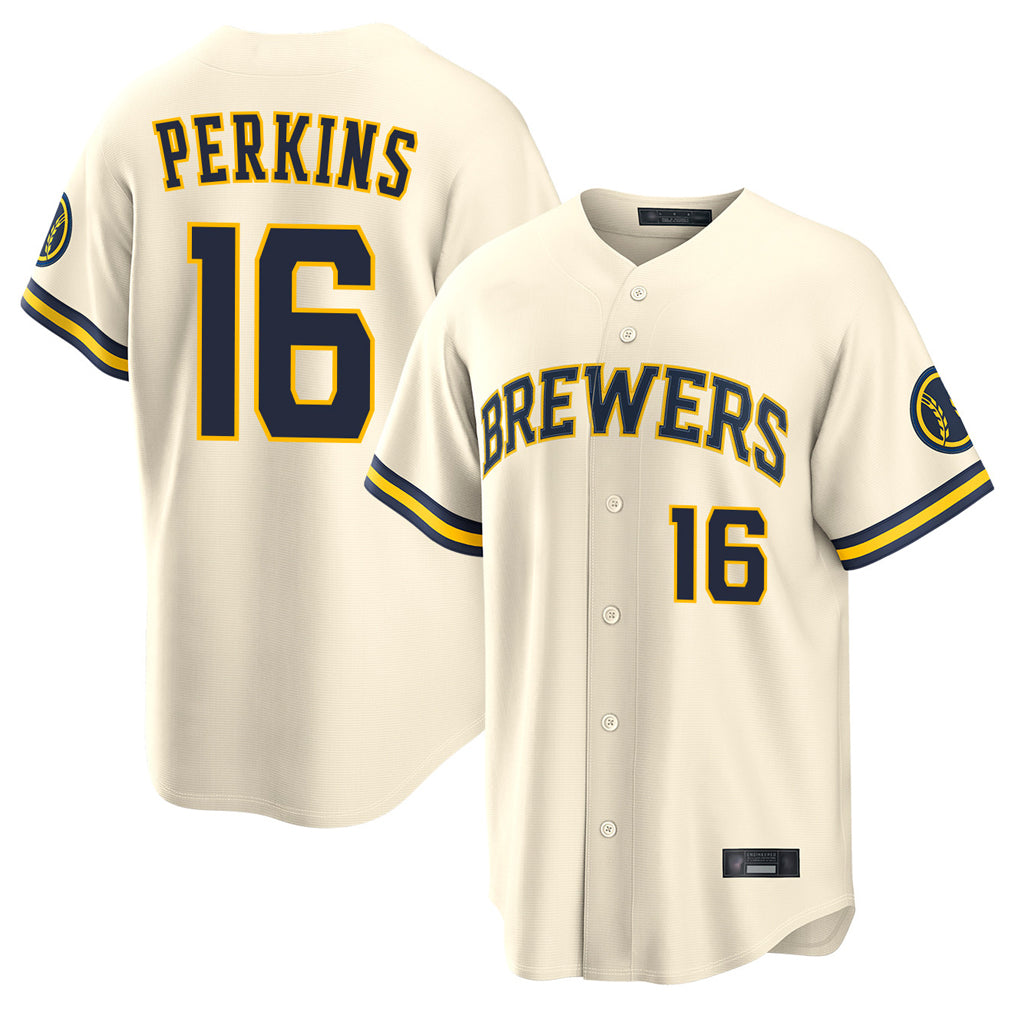 CAdoa M.Brewers #16 Blake Perkins Player Cream Home Limited Stitched Jerseys