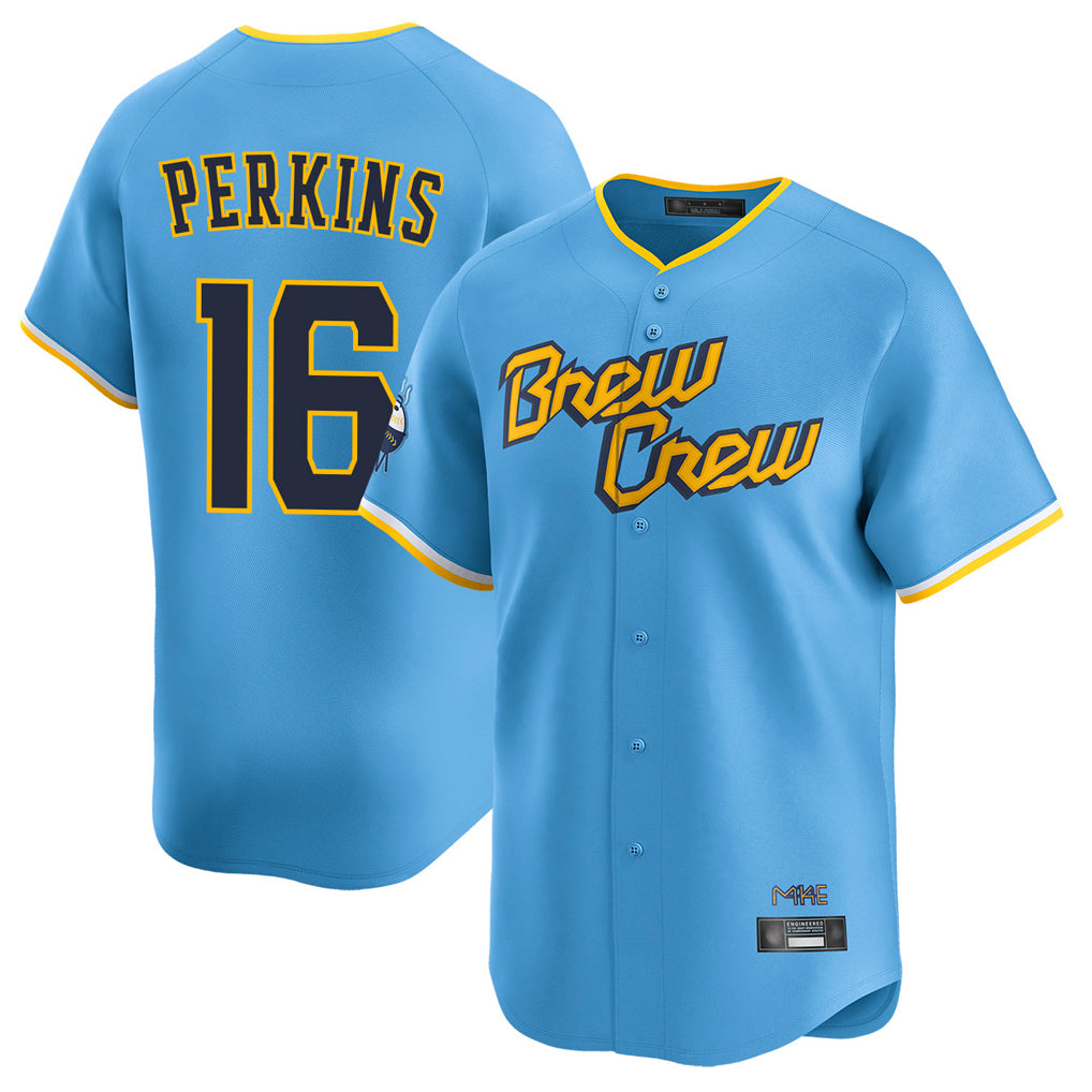 CAdoa M.Brewers #16 Blake Perkins Player Light Blue Road Stadium Game Stitched Jerseys