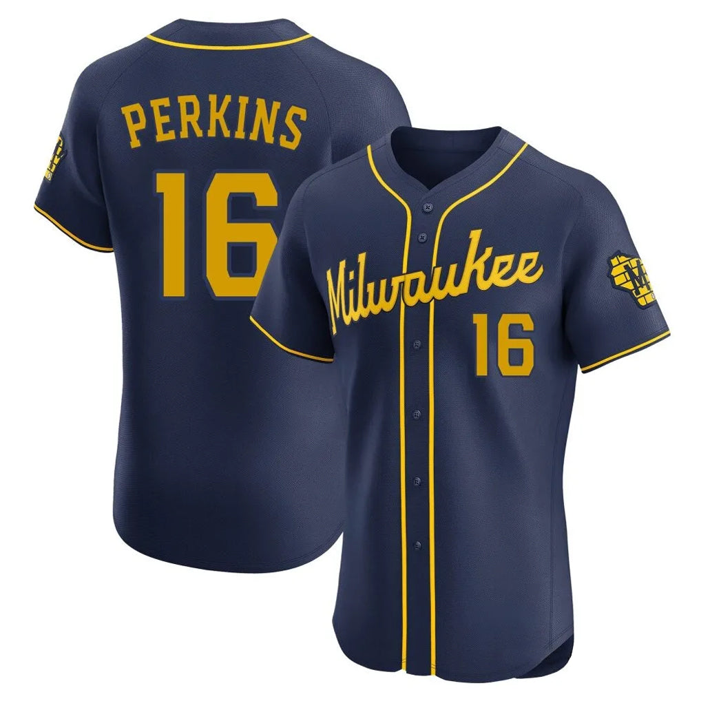 CAdoa M.Brewers #16 Blake Perkins Player Navy Home Limited Elite Stitched Jerseys