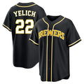 CAdoa M.Brewers #22 Christian Yelich Player Black Fashion Out Home Game Stitched Jerseys