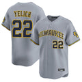 CAdoa M.Brewers #22 Christian Yelich Player Gray Home Limited Stitched Jerseys