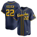 CAdoa M.Brewers #22 Christian Yelich Player Navy Home Limited Stitched Jerseys