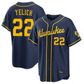 CAdoa M.Brewers #22 Christian Yelich Player Navy Home Stadium Game Stitched Jerseys