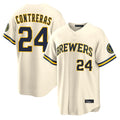 CAdoa M.Brewers #24 William Contreras Player Cream Home Limited Stitched Jerseys