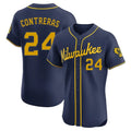 CAdoa M.Brewers #24 William Contreras Player Navy Home Limited Elite Stitched Jerseys