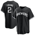CAdoa M.Brewers #2 Brice Turang Player Black Game Home Stitched Jerseys