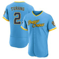 CAdoa M.Brewers #2 Brice Turang Player Light Blue City Connect Home Limited Elite Stitched Jerseys