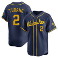 CAdoa M.Brewers #2 Brice Turang Player Navy Home Limited Stitched Jerseys