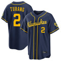 CAdoa M.Brewers #2 Brice Turang Player Navy Home Stadium Game Stitched Jerseys