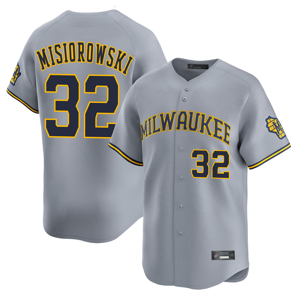 CAdoa M.Brewers #32 Jacob Misiorowski Player Gray Home Limited Stitched Jerseys