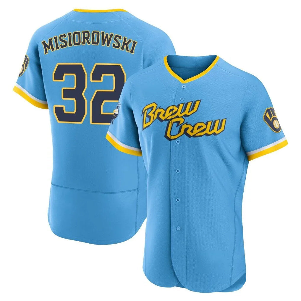 CAdoa M.Brewers #32 Jacob Misiorowski Player Light Blue City Connect Home Limited Elite Stitched Jerseys