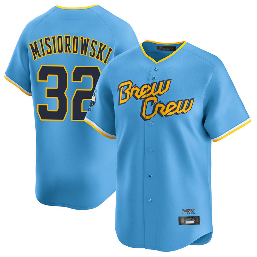 CAdoa M.Brewers #32 Jacob Misiorowski Player Light Blue City Connect Home Limited Stitched Jerseys