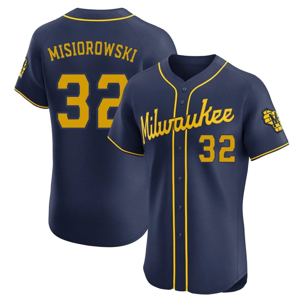 CAdoa M.Brewers #32 Jacob Misiorowski Player Navy Home Limited Elite Stitched Jerseys