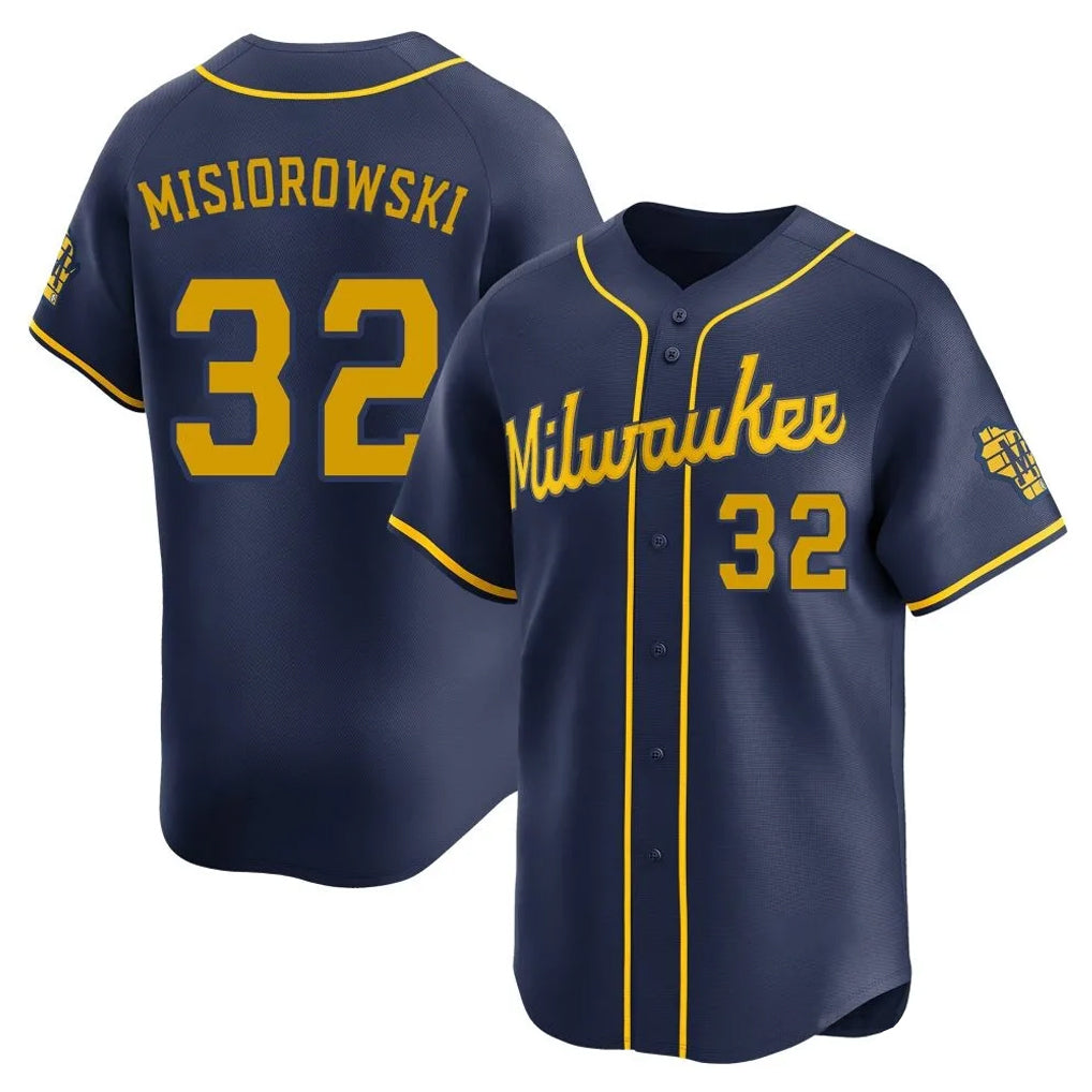 CAdoa M.Brewers #32 Jacob Misiorowski Player Navy Home Limited Stitched Jerseys