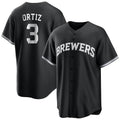 CAdoa M.Brewers #3 Joey Ortiz Player Black Game Home Stitched Jerseys