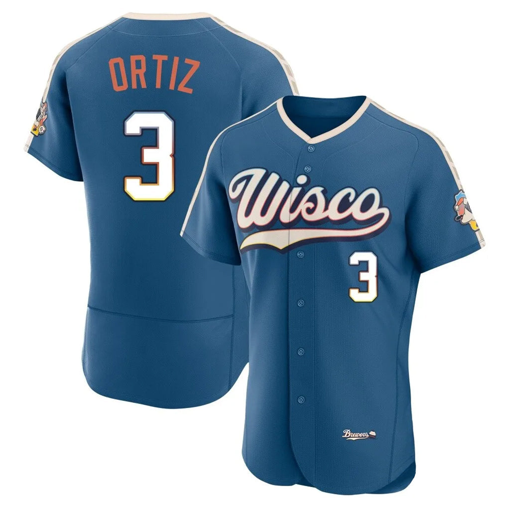 CAdoa M.Brewers #3 Joey Ortiz Player Blue 2026 City Connect Home Limited Elite Stitched Jerseys